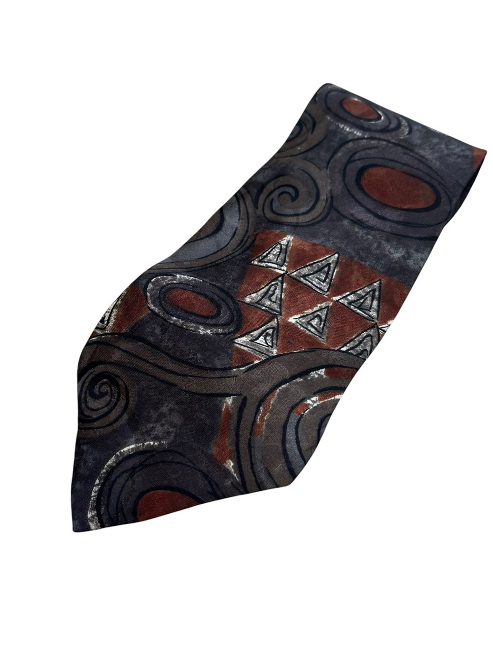 Mens Vintage Oscar de la Renta Couture Abstract 100% Silk Neck Tie‎